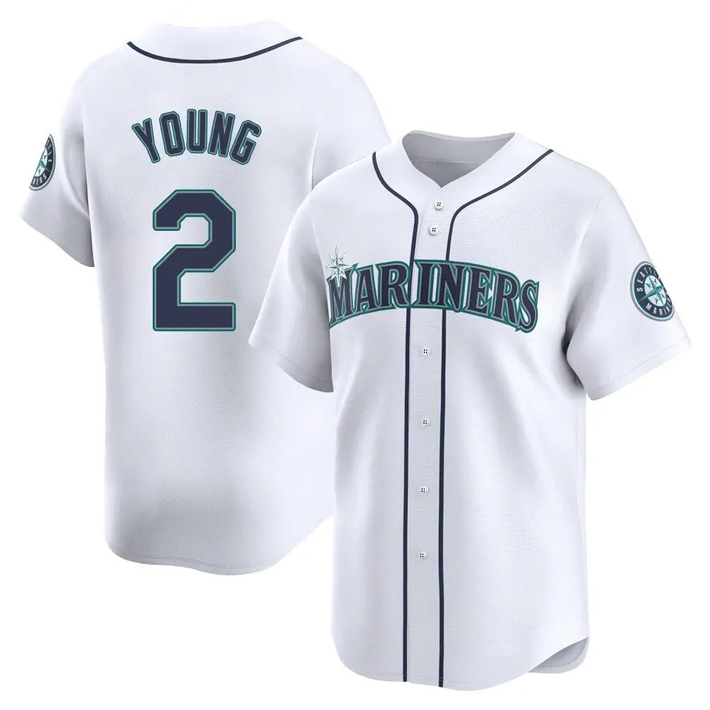 S.Mariners #2 Cole Young Player White Home Limited Fdoa Stitched Jerseys