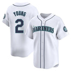 S.Mariners #2 Cole Young Player White Home Limited Fdoa Stitched Jerseys