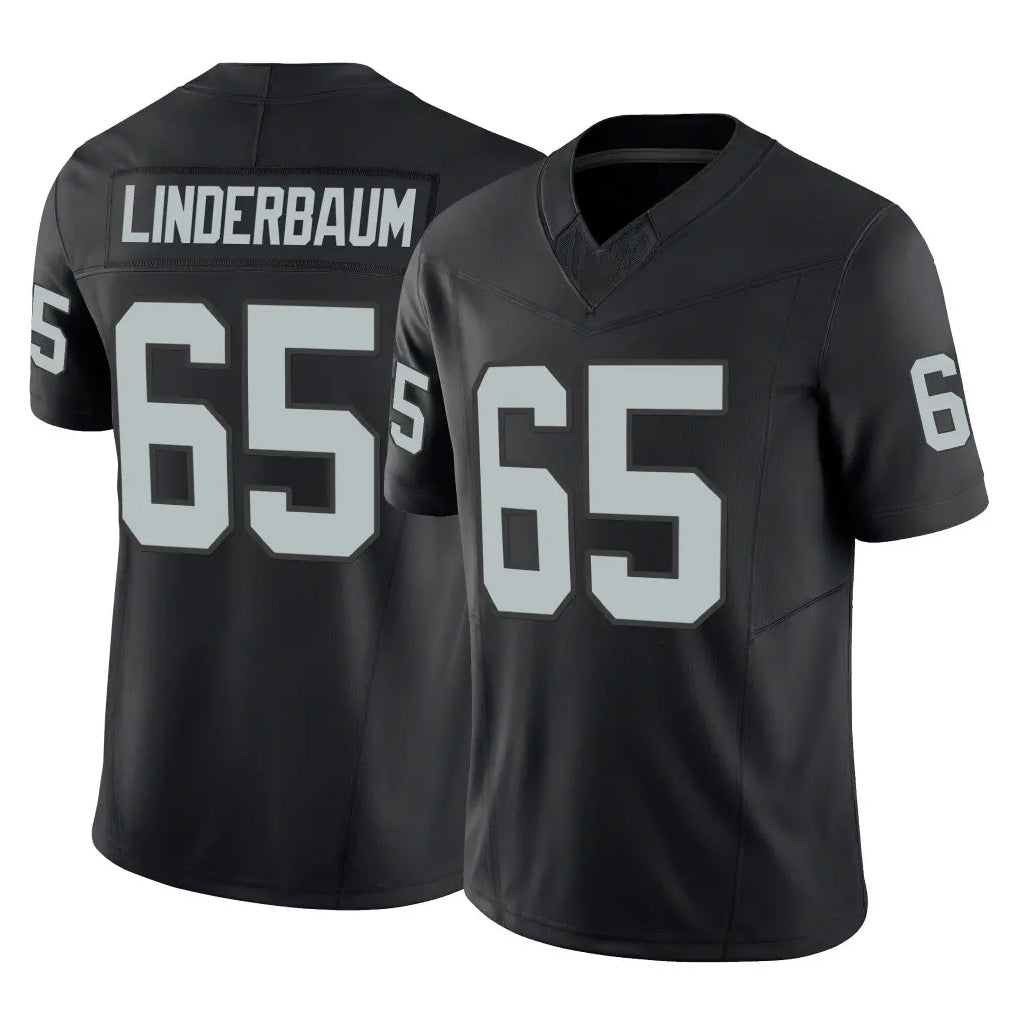 LV.Raiders #65 Tyler Linderbaum Player Black Limited Vapor F.U.S.E. Home Game Gdoa Stitched Jerseys