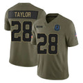 IN.Colts #28 Jonathan Taylor Player Olive 2025 Salute To Service Limited Game Gdoa Stitched Jerseys