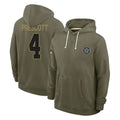 D.Cowboys #4 Dak Prescott Player Olive Salute to Service Pullover Hoodies Limited Gdoa Stitched Jerseys
