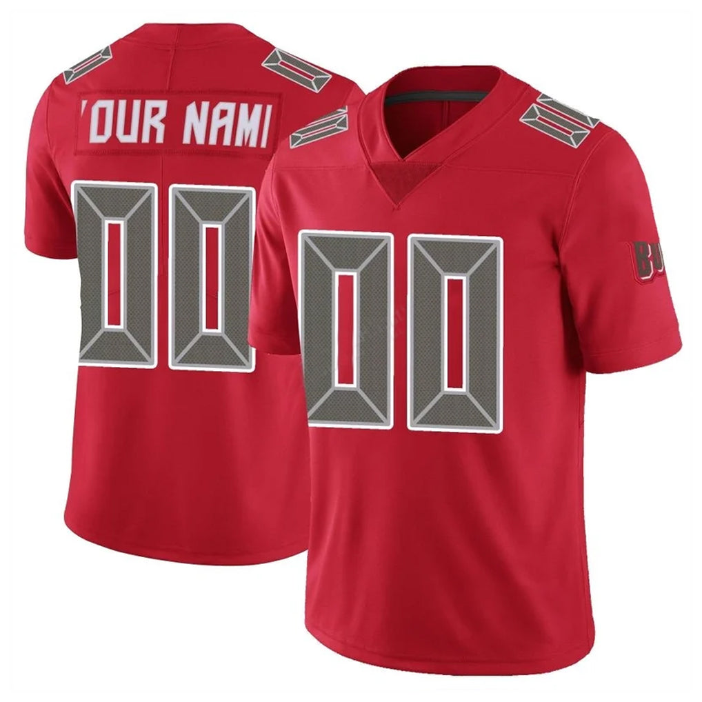 Custom TB.Buccaneers Red Limited Color Rush Home Game Any Name & Numbers Gdoa Stitched Jerseys