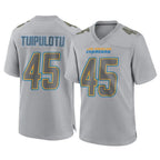 LA.Chargers #45 Tuli Tuipulotu Player Gray Atmosphere Fashion Home Game Gdoa Stitched Jerseys