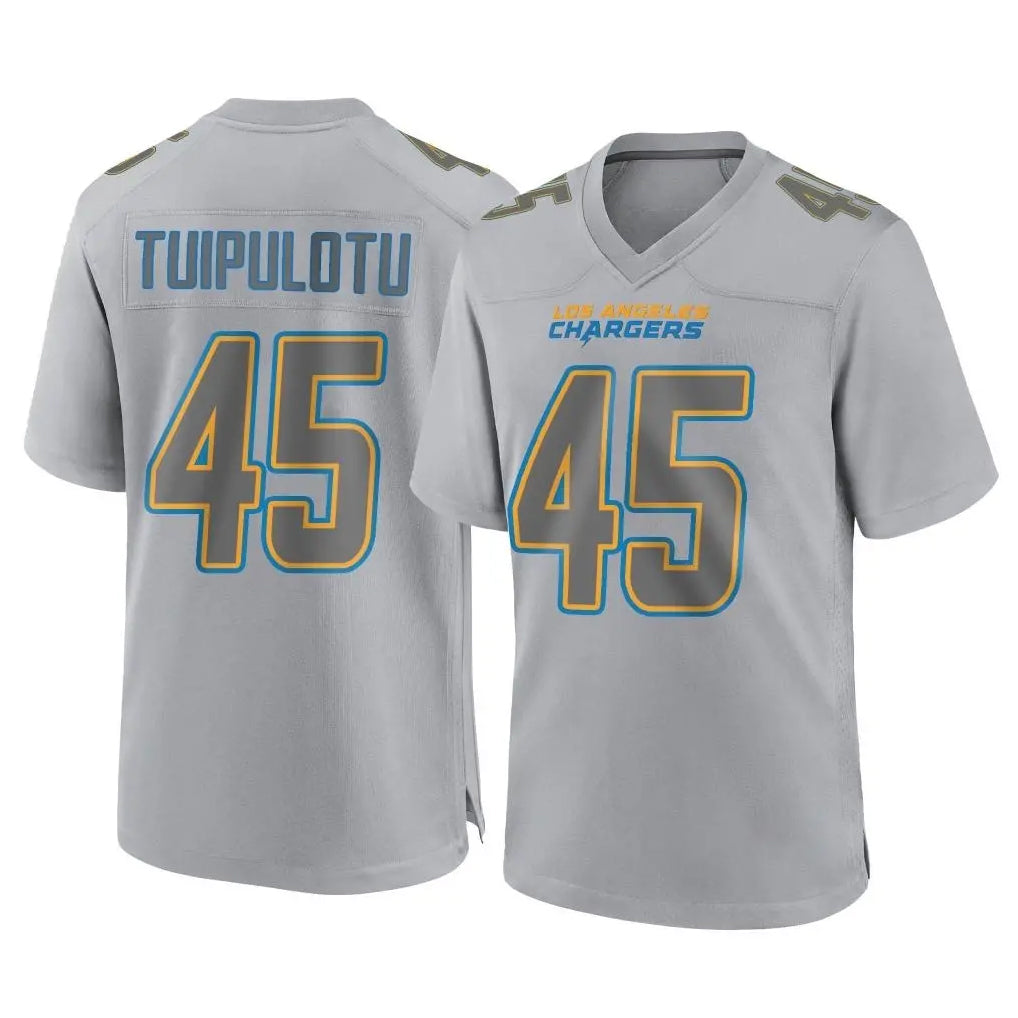 LA.Chargers #45 Tuli Tuipulotu Player Gray Atmosphere Fashion Home Game Gdoa Stitched Jerseys