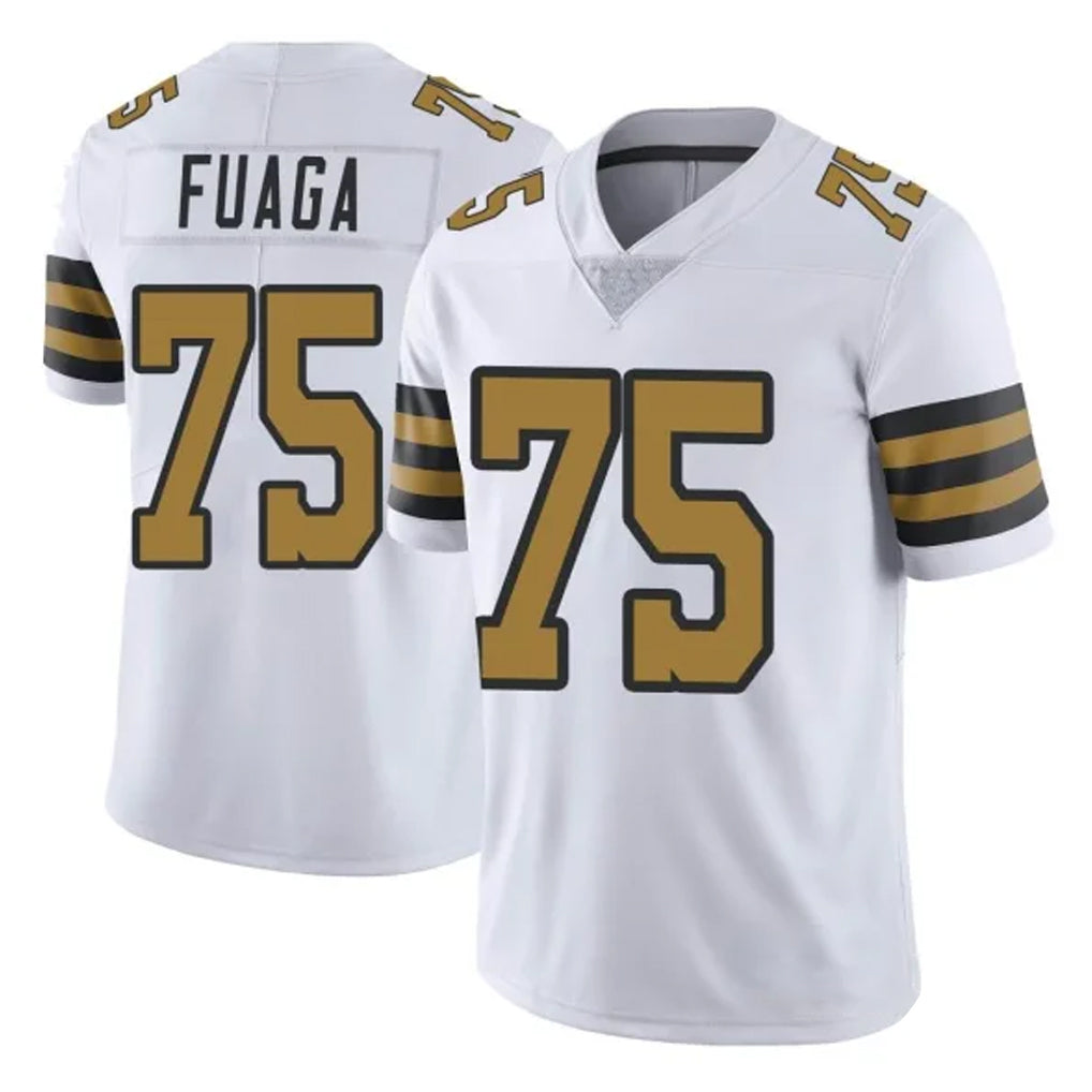 NO.Saints #75 Taliese Fuaga Player White Limited Color Rush Home Game Gdoa Stitched Jerseys