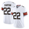 C.Browns #22 Dylan Sampson Player White Vapor F.U.S.E. Limited Home Game Gdoa Stitched Jerseys