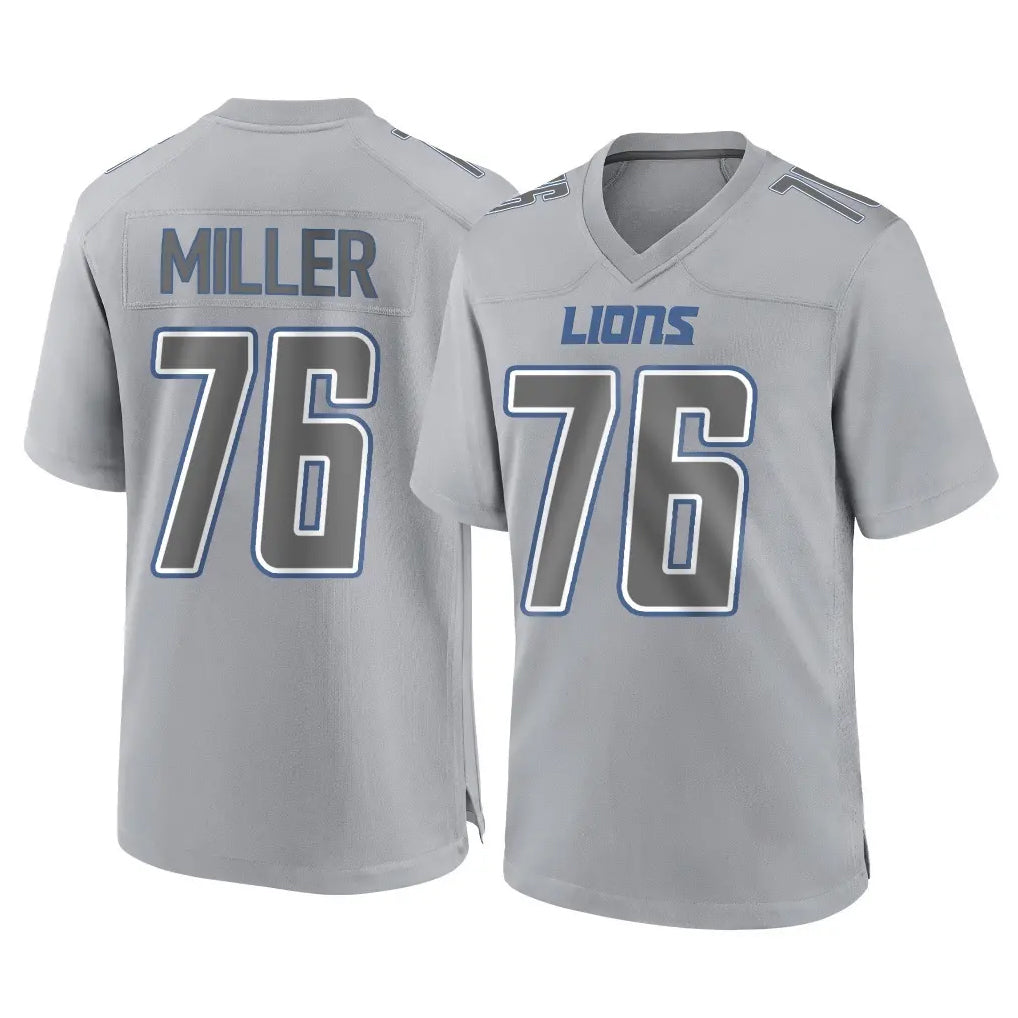 D.Lions #76 Blake Miller Player Gray Atmosphere Fashion Home Game Gdoa Stitched Jerseys