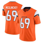 D.Broncos #69 Mike McGlinchey Player Orange Vapor F.U.S.E. Limited Home Game Gdoa Stitched Jerseys