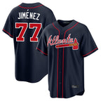 A.Braves #77 Joe Jimenez Player Navy Home Game Gdoa Stitched Jerseys
