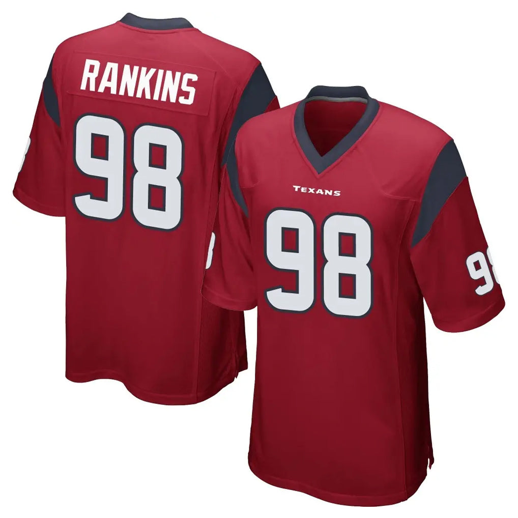 H.Texans #98 Sheldon Rankins Player Red Home Game Gdoa Stitched Jerseys