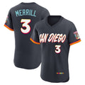 S.Diego Padres #3 Jackson Merrill Player Obsidian 2026 City Connect Home Limited Elite T-shirt Fdoa Stitched Jerseys