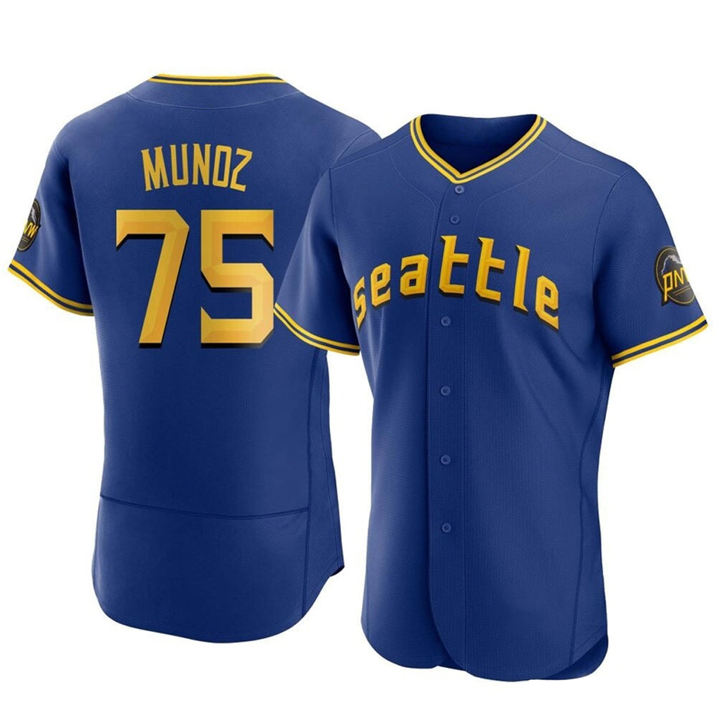 S.Mariners #75 Andres Munoz Player Royal City Connect Home Limited Elite Fdoa Stitched Jerseys