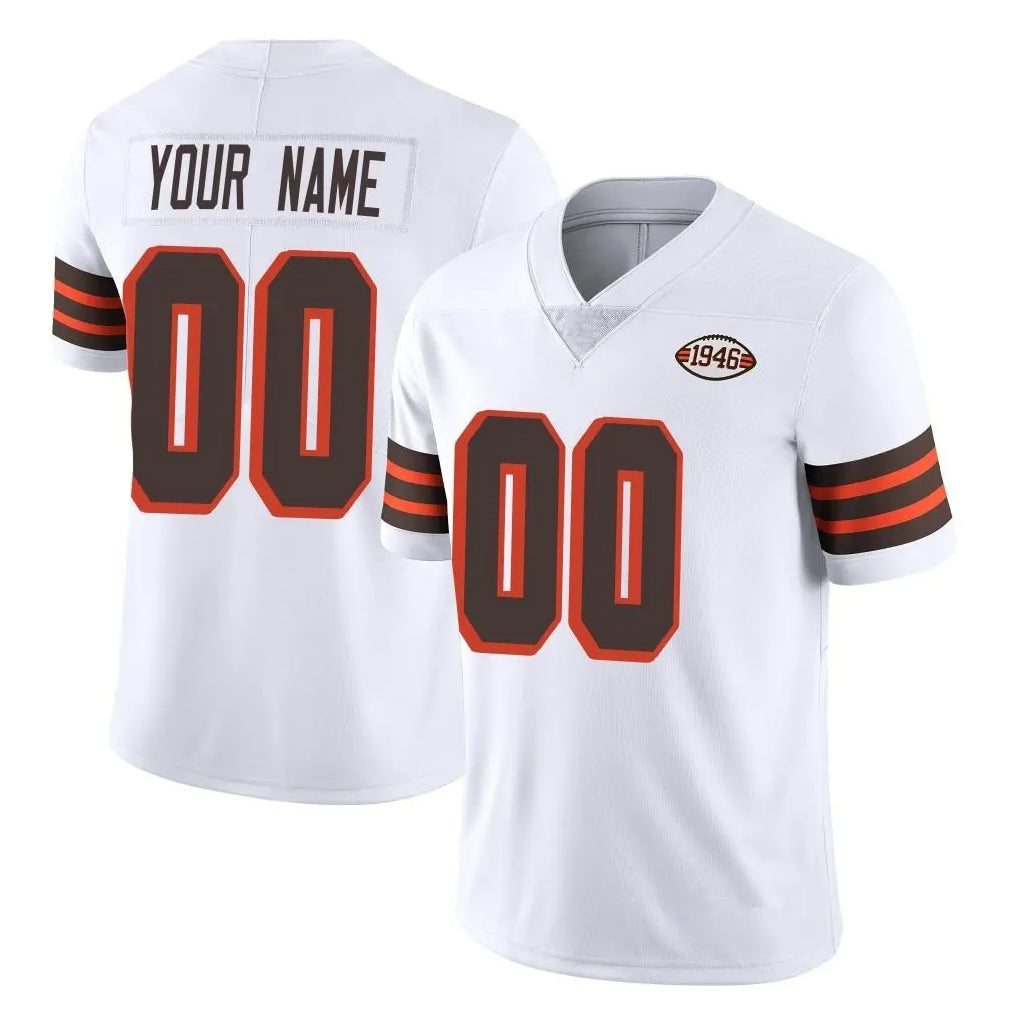 Custom C.Browns White Limited Vapor Untouchable Home Game Any Name & Numbers Gdoa Stitched Jerseys