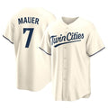 M.Twins #7 Joe Mauer Player Cream Game Limited Home Fdoa Stitched Jerseys