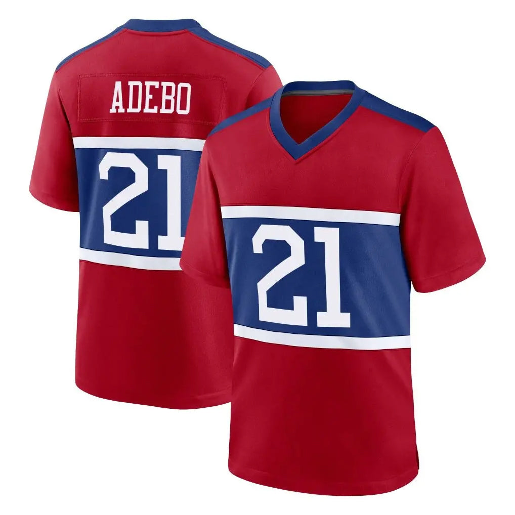 NY.Giants #21 Paulson Adebo Player Red Century Home Game Gdoa Stitched Jerseys