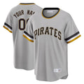 Custom P.Pirates Gray Throwback Cooperstown Collection Limited T-shirt Any Name & Number Gdoa Stitched Jerseys