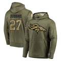 D.Broncos #27 J.K. Dobbins Player Olive Salute to Service Pullover Hoodies Home Game Gdoa Stitched Jerseys