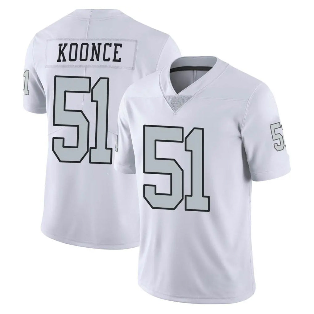 LV.Raiders #51 Malcolm Koonce Player White Limited Color Rush Home Game Gdoa Stitched Jerseys