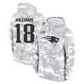 NE.Patriots #18 Kyle Williams Player Arctic Camo Salute to Service Pullover Hoodies Limited Game Gdoa Stitched Jerseys