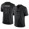 C.Panthers #9 Bryce Young Player Black REFLECTIVE Limited Game Gdoa Stitched Jerseys