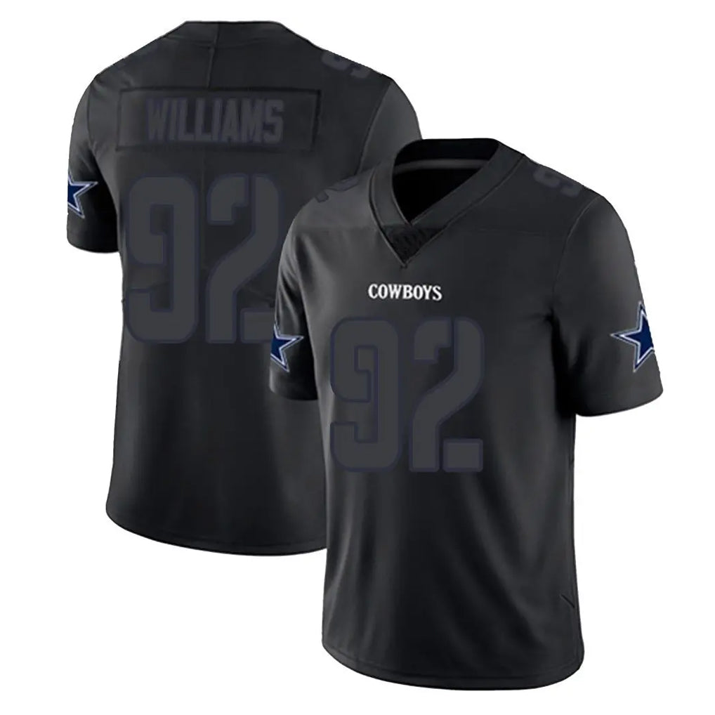 D.Cowboys #92 Quinnen Williams Player Black Impact Limited Home Game Gdoa Stitched Jerseys