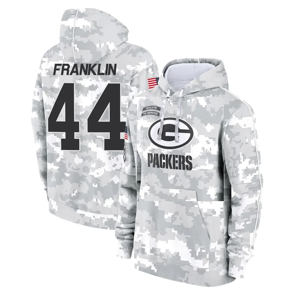 GB.Packers #44 Zaire Franklin Player Arctic Camo Salute to Service Hoodies Limited Game Gdoa Stitched Jerseys