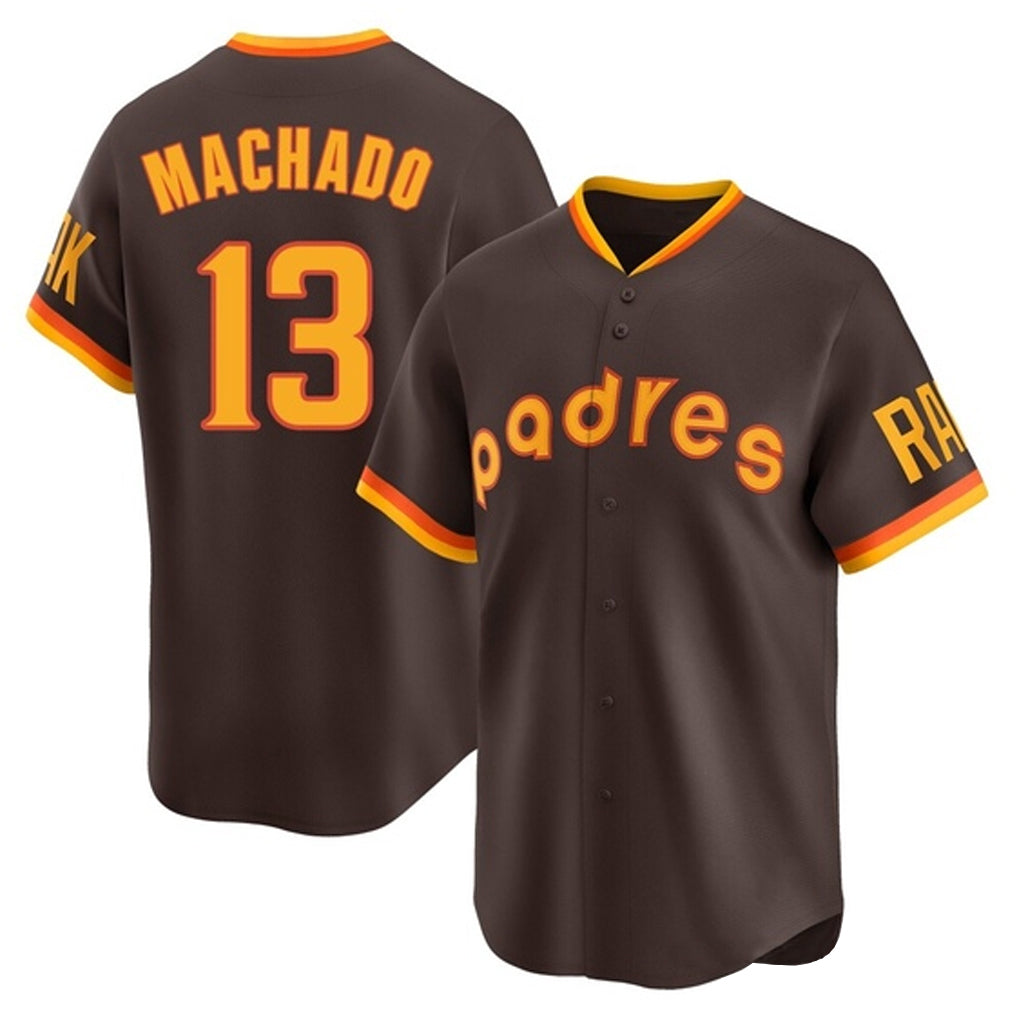 S.Diego Padres #13 Manny Machado Player Brown Home Cooperstown Collection Replica Game Fdoa Stitched Jerseys