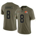 C.Browns #8 Dillon Gabriel Player Olive Salute to Service Limited Game Gdoa Stitched Jerseys