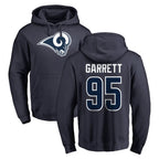 LA.Rams #95 Myles Garrett Player Navy Pullover Hoodie Limited Game Gdoa Stitched Jerseys