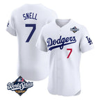 LA.Dodgers #7 Blake Snell Player White Limited Elite World Series Home Fdoa Stitched Jerseys