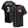 C.Reds #3 Ke'Bryan Hayes Player Black Fashion Out Home Game Gdoa Stitched Jerseys