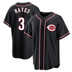 C.Reds #3 Ke'Bryan Hayes Player Black Fashion Out Home Game Gdoa Stitched Jerseys