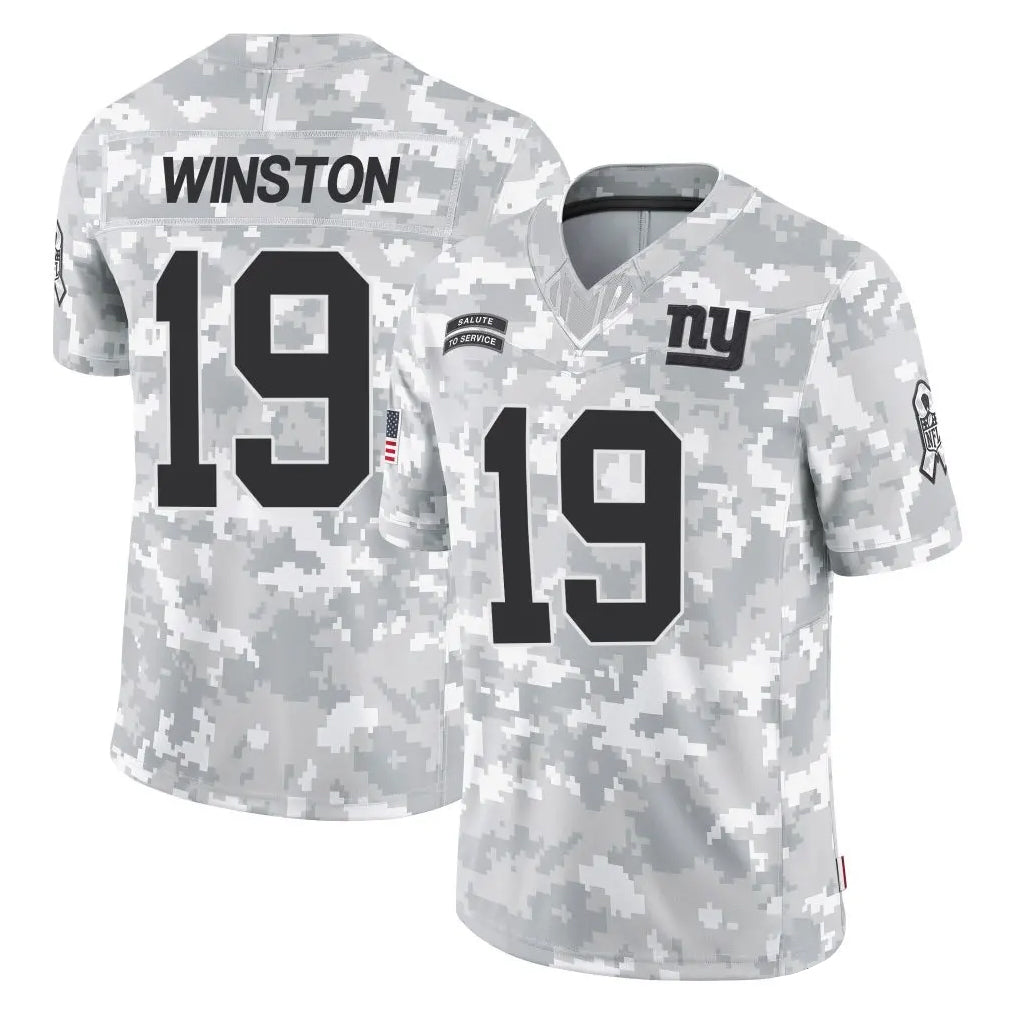 NY.Giants #19 Jameis Winston Player Arctic Camo Salute To Service Limited Game Gdoa Stitched Jerseys