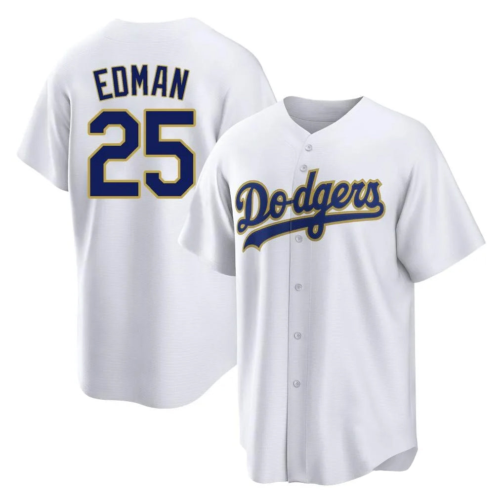 LA.Dodgers #25 Tommy Edman Player Gold White 2026 Collection Stadium Game Fdoa Stitched Jerseys