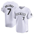 C.Rockies #7 Matt Holliday Player White Limited Home Gdoa Stitched Jerseys