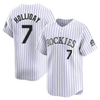 C.Rockies #7 Matt Holliday Player White Limited Home Gdoa Stitched Jerseys