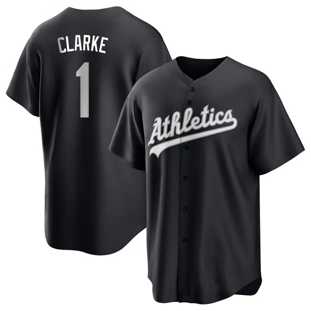 Athletics #1 Denzel Clarke Player Black Fashion Home Game Gdoa Stitched Jerseys