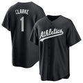 Athletics #1 Denzel Clarke Player Black Fashion Home Game Gdoa Stitched Jerseys