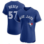 T.Blue Jays #57 Shane Bieber Player Royal Elite Home Limited Fdoa Stitched Jerseys