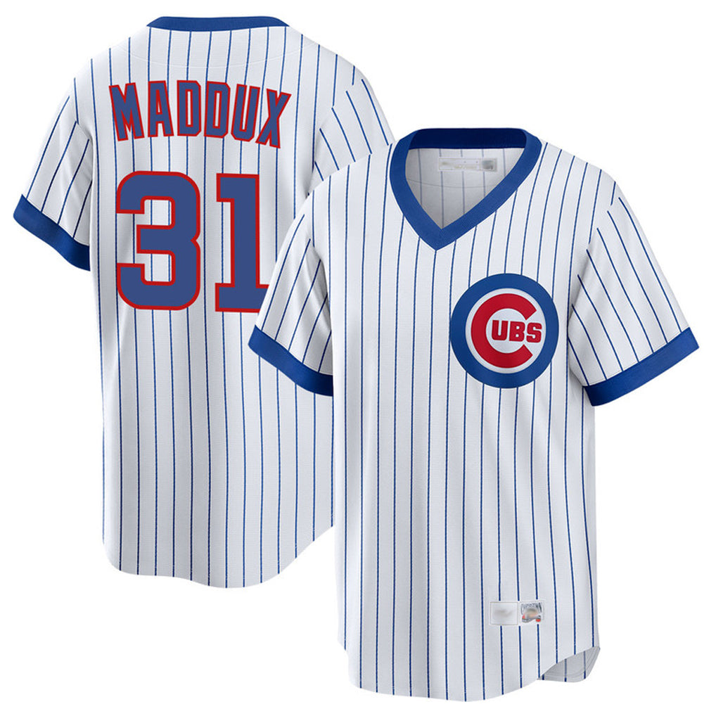 C.Cubs #31 Greg Maddux Player White T-shirt Cooperstown Collection Limited Gdoa Stitched Jerseys