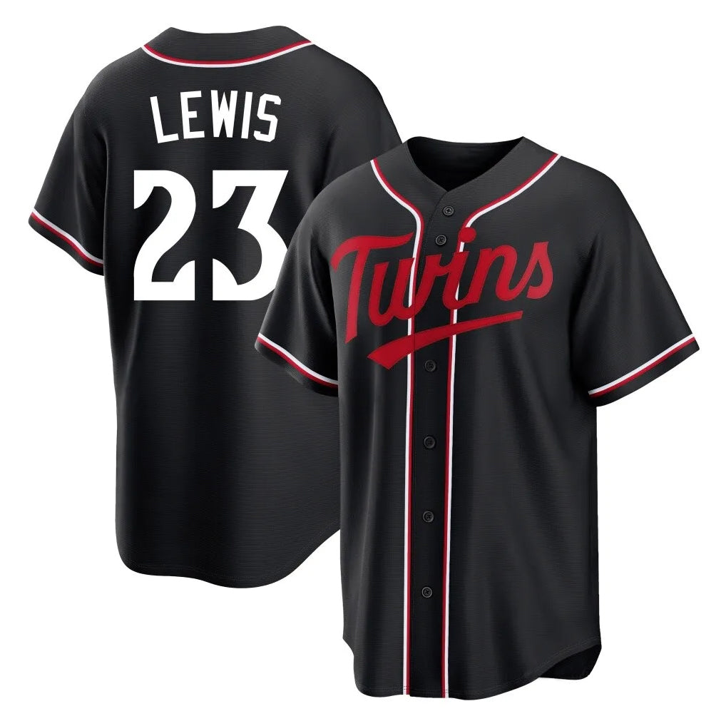 M.Twins #23 Royce Lewis Player Black Fashion Out Home Limited Fdoa Stitched Jerseys