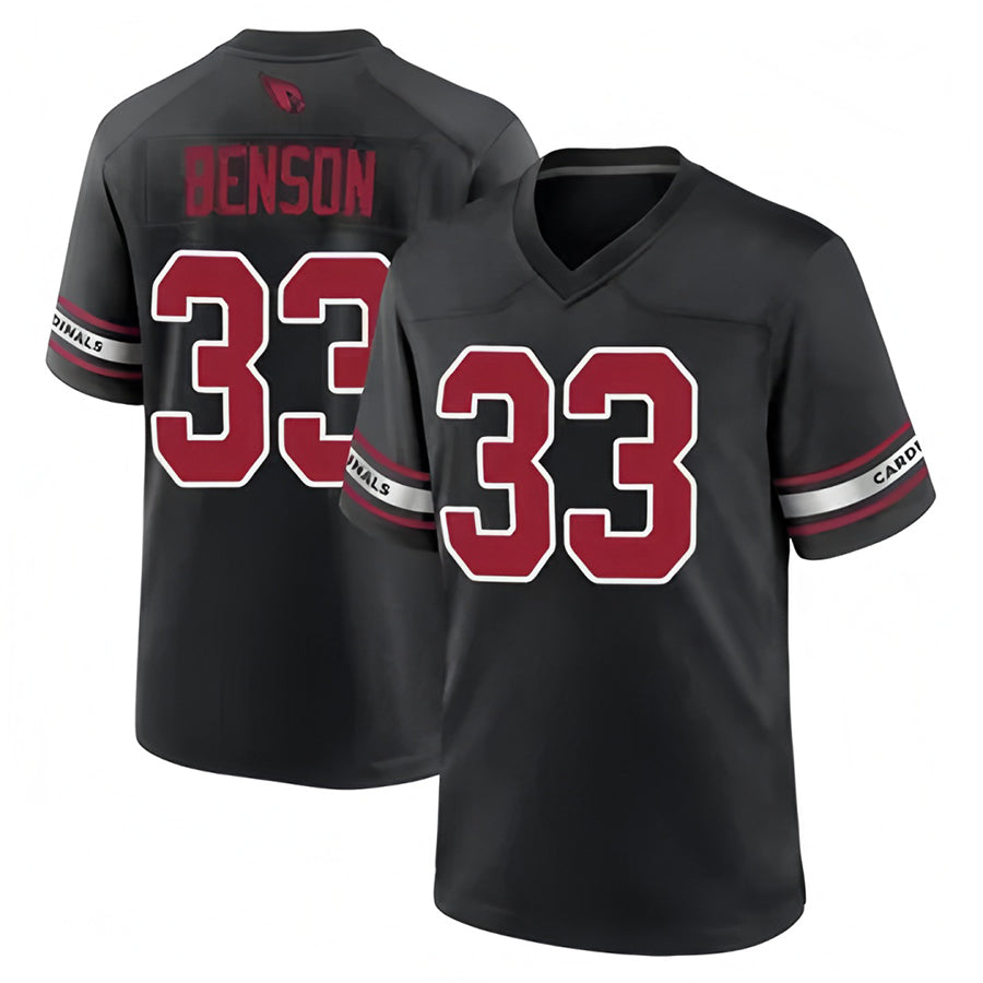 A.Cardinals #33 Trey Benson Player Black Home Game Gdoa Stitched Jerseys