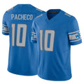 D.Lions #10 Isiah Pacheco Player Blue Vapor F.U.S.E. Limited Home Game Gdoa Stitched Jerseys