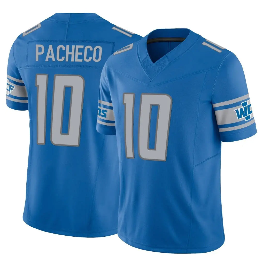 D.Lions #10 Isiah Pacheco Player Blue Vapor F.U.S.E. Limited Home Game Gdoa Stitched Jerseys