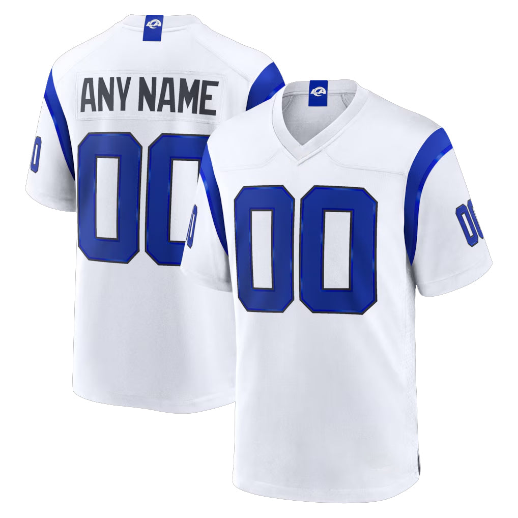 Custom LA.Rams Fearsome White Home Game Any Name & Numbers Gdoa Stitched Jerseys