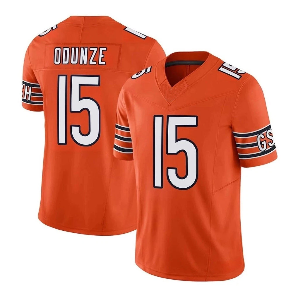 C.Bears #15 Rome Odunze Player Orange Vapor F.U.S.E. Limited Home Game Gdoa Stitched Jerseys