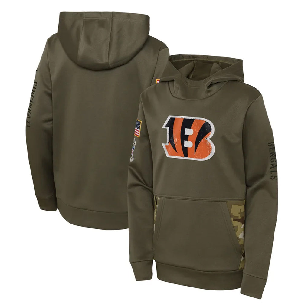 C.Bengals ## Bengals Blank Player Olive Salute to Service Performance Pullover Hoodie Gdoa Stitched Jerseys