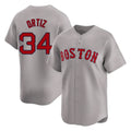 B.Red Sox #34 David Ortiz Player Gray Road Limited Home Game Gdoa Stitched Jerseys