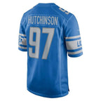 D.Lions #97 Aidan Hutchinson Player Blue Home Game Gdoa Stitched Jerseys