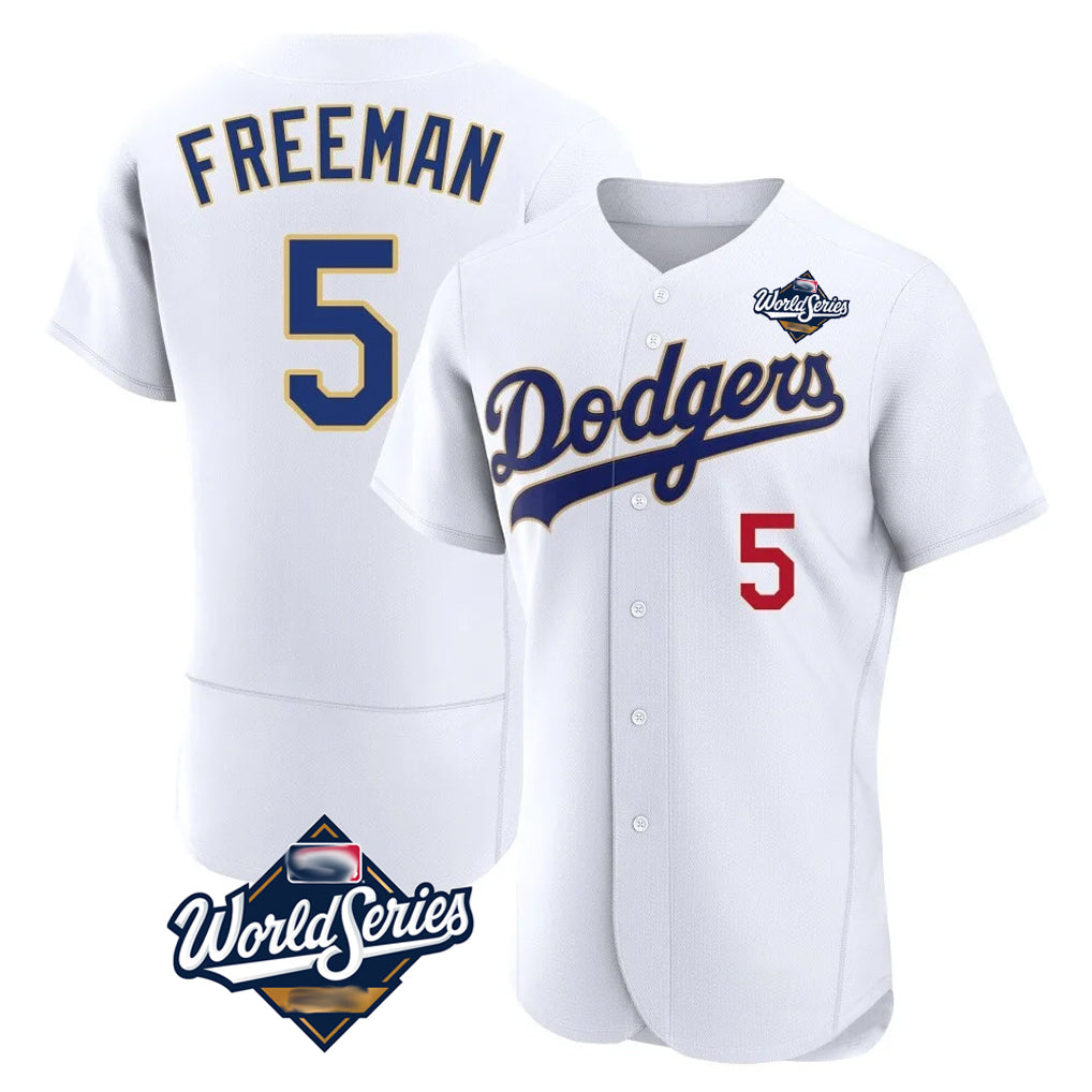 LA.Dodgers #5 Freddie Freeman Player Gold White World Series 2026 Collection Stadium Limited Elite Fdoa Stitched Jerseys